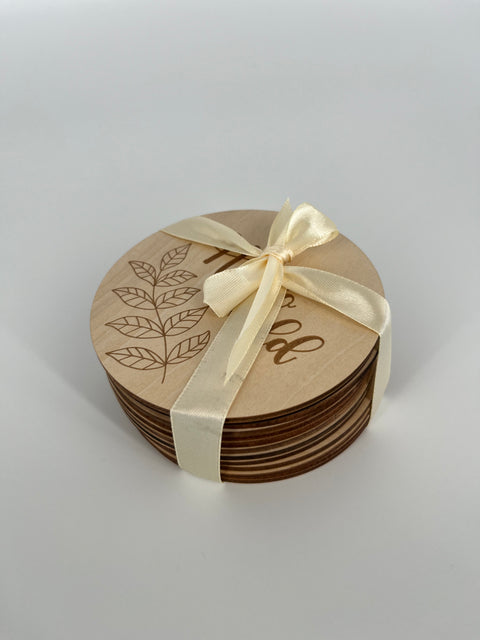 Wooden milestone cards