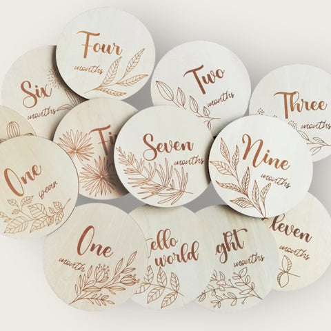 Wooden milestone cards