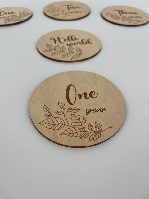 Wooden milestone cards