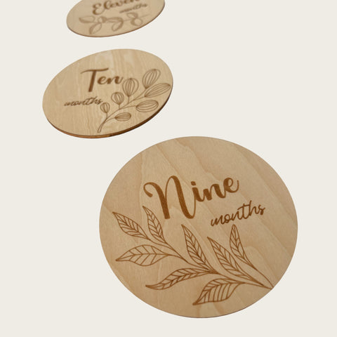 Wooden milestone cards