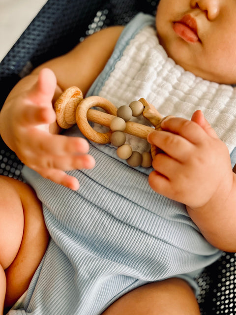 Star and beads Beech Wood Rattle
