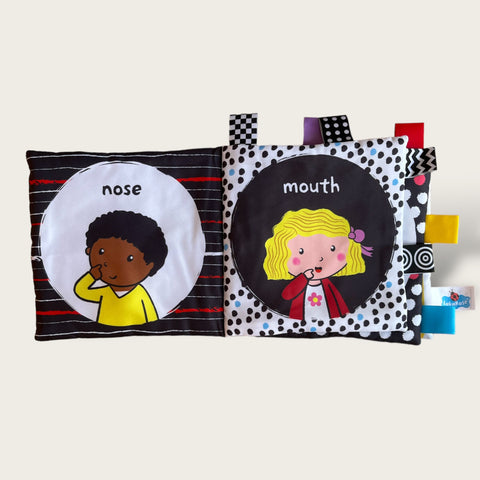 First books: Black and white cloth book (Faces )
