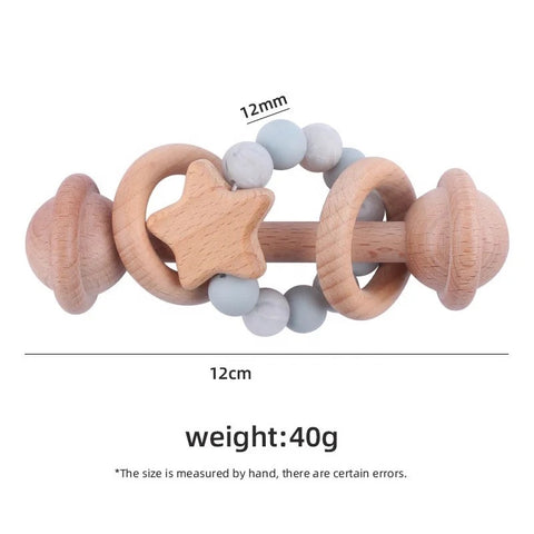 Star and beads Beech Wood Rattle