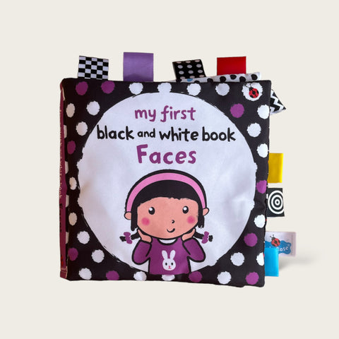 First books: Black and white cloth book (Faces )